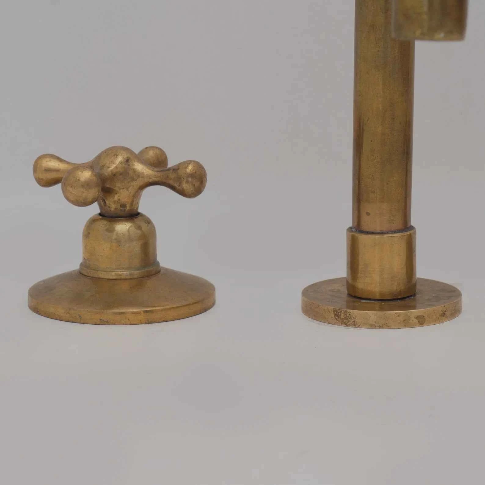 Widespread 3-Hole Solid Unlacquered Brass Faucet | Deck Mount Vanity Sink Faucet | Antique Brass Bathroom Tap – HANSA HANDICRAFT