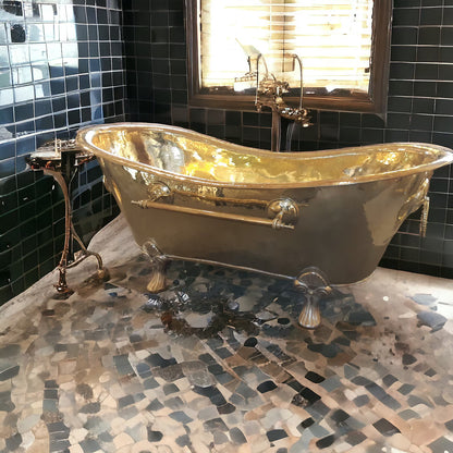 Handmade Brass Slipper Bathtub | Antique Clawfoot Design | Luxury Solid Brass Bath – HANSA HANDICRAFT