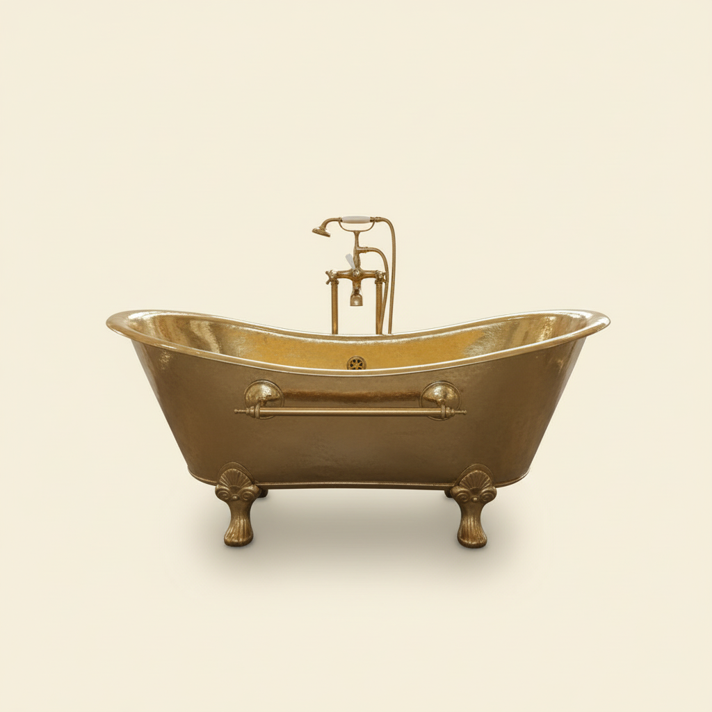 Handmade Brass Slipper Bathtub | Antique Clawfoot Design | Luxury Solid Brass Bath – HANSA HANDICRAFT