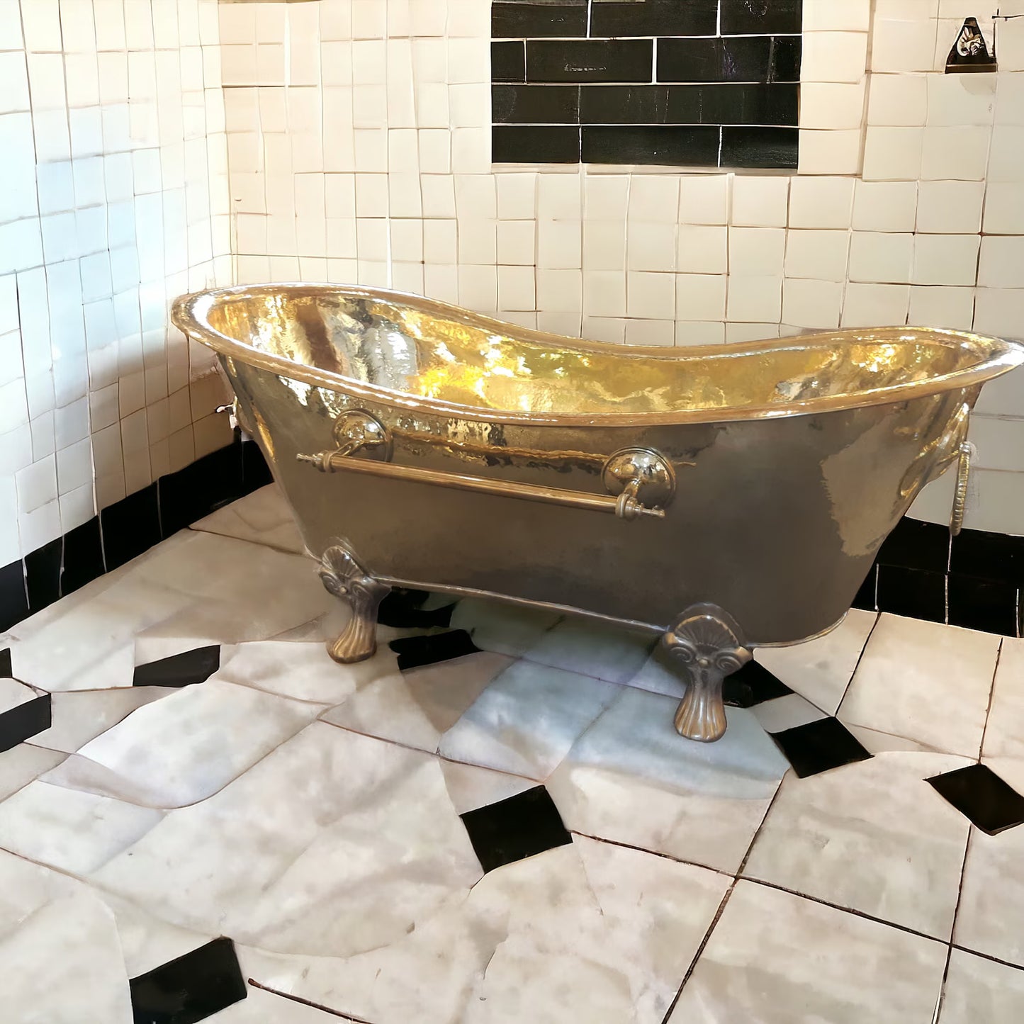 Handmade Brass Slipper Bathtub | Antique Clawfoot Design | Luxury Solid Brass Bath – HANSA HANDICRAFT