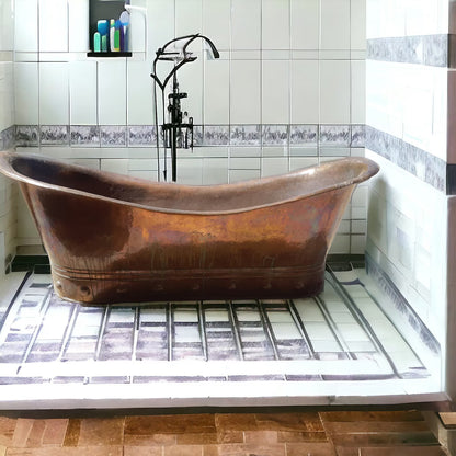 Antique Brass Clawfoot Slipper Bathtub | Handmade Solid Brass Bath | Vintage Luxury Tub – HANSA HANDICRAFT