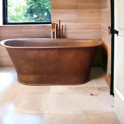 Handcrafted Natural Copper Bathtub: Vintage Freestanding Slipper Tub-HANSA HANDICRAFT
