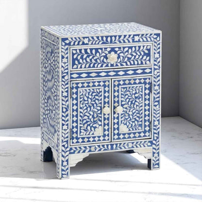 Handmade Bone Inlay Bedside Table â Modern Camel Bone & Wood Nightstand by HANA EXPORTS