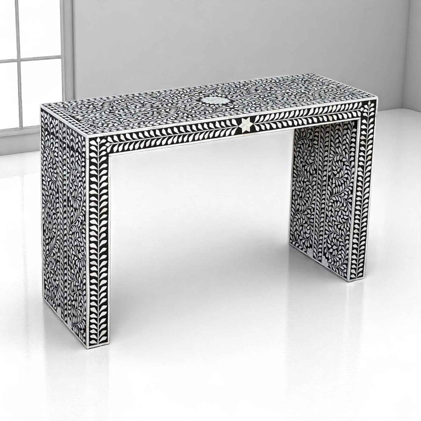 Handmade Bone Inlay Console Table – Camel Bone & Resin Furniture by HANA EXPORTS