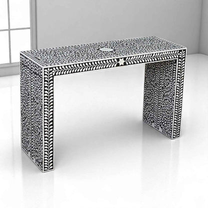 Handmade Bone Inlay Console Table - Camel Bone & Resin Furniture by HANA EXPORTS