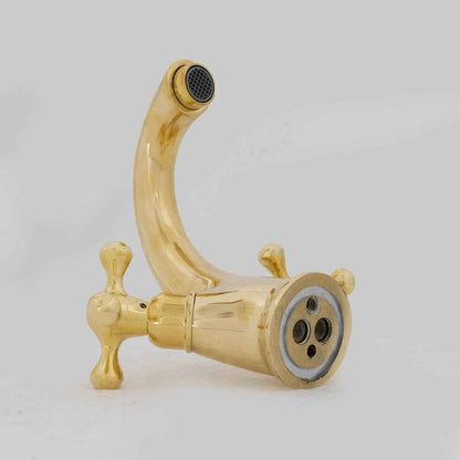 Single-Hole Unlacquered Brass Bathroom Sink Vanity Faucet with Double Simple Cross – HANSA HANDICRAFT