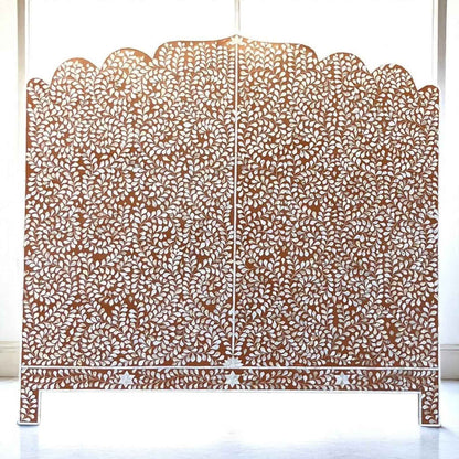 Handmade MOP Inlay Bed Headboard - Elegant Floral Design by HANA EXPORTS