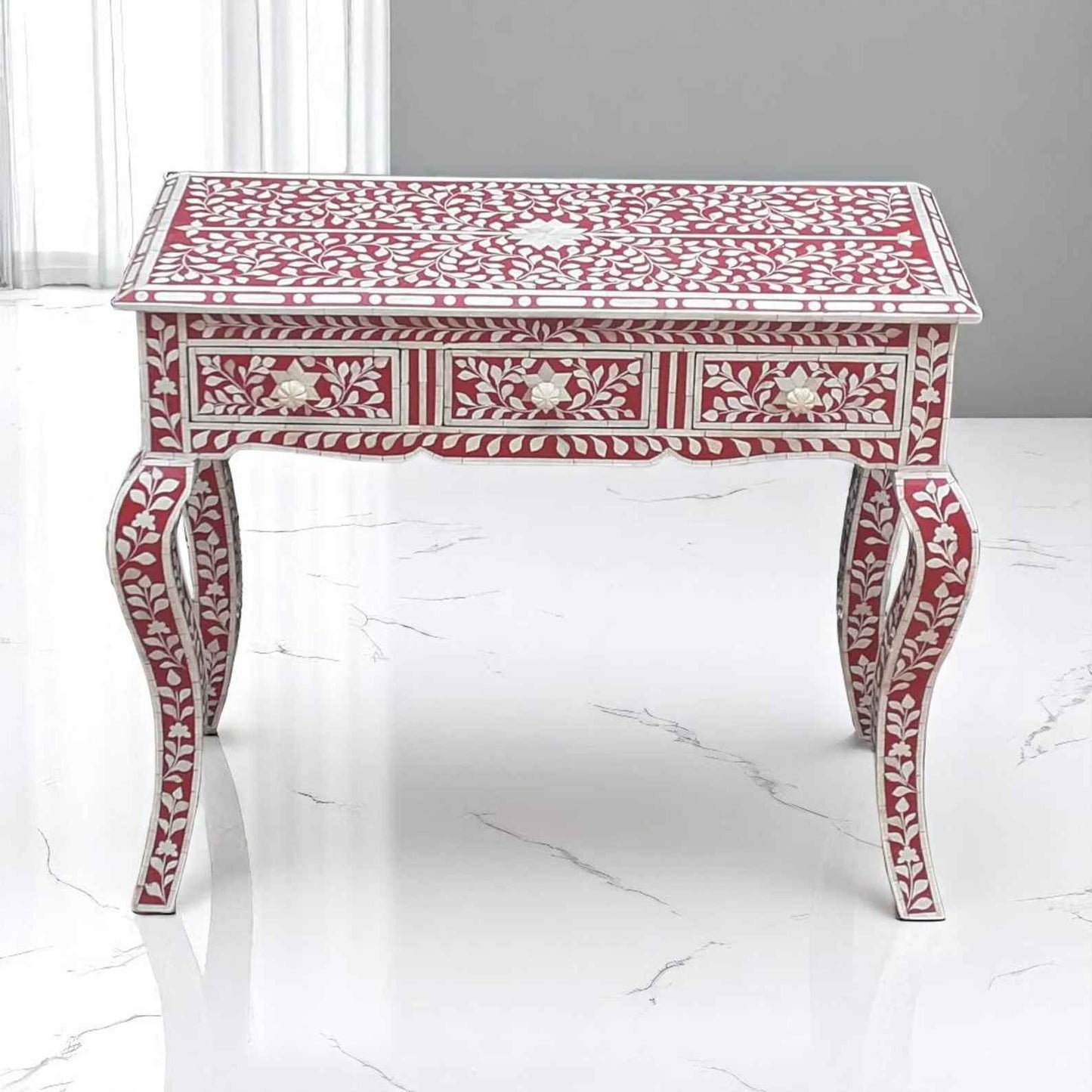 Handmade Bone Inlay Console Table – Camel Bone & Resin Console by HANA EXPORTS