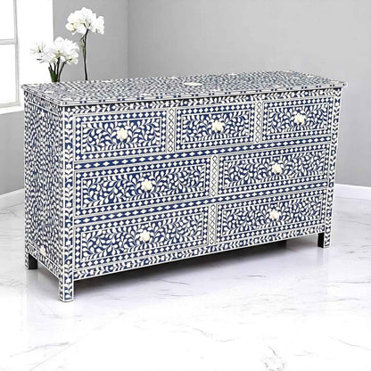 Handmade Bone Inlay Sideboard Cabinet - Camel Bone & Resin Furniture by HANA EXPORTS