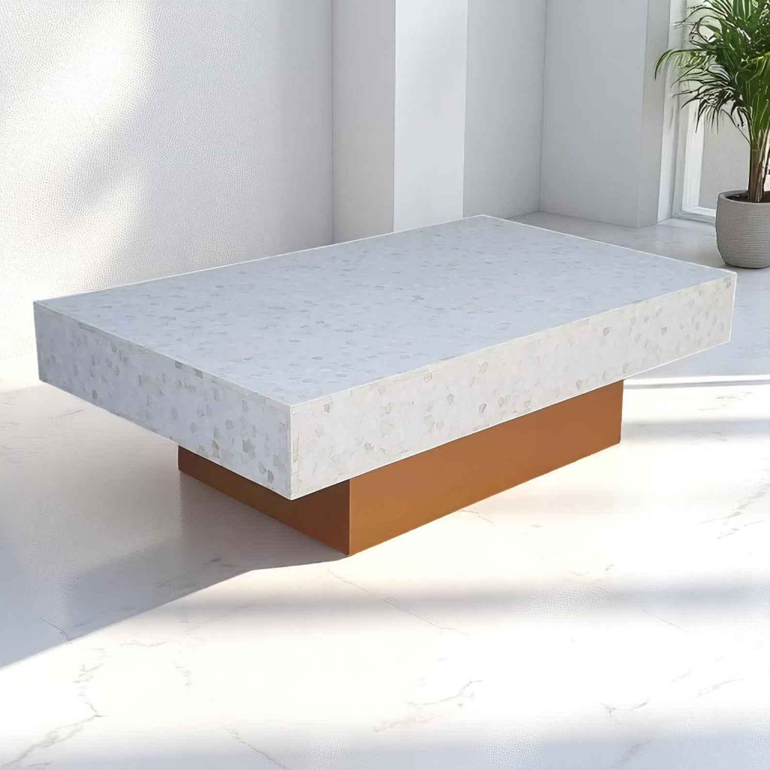 Handmade Bone Inlay Coffee Table - Camel Bone & Resin Furniture by Hansa Handicraft