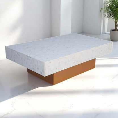 Handmade Bone Inlay Coffee Table - Camel Bone & Resin Furniture by Hansa Handicraft