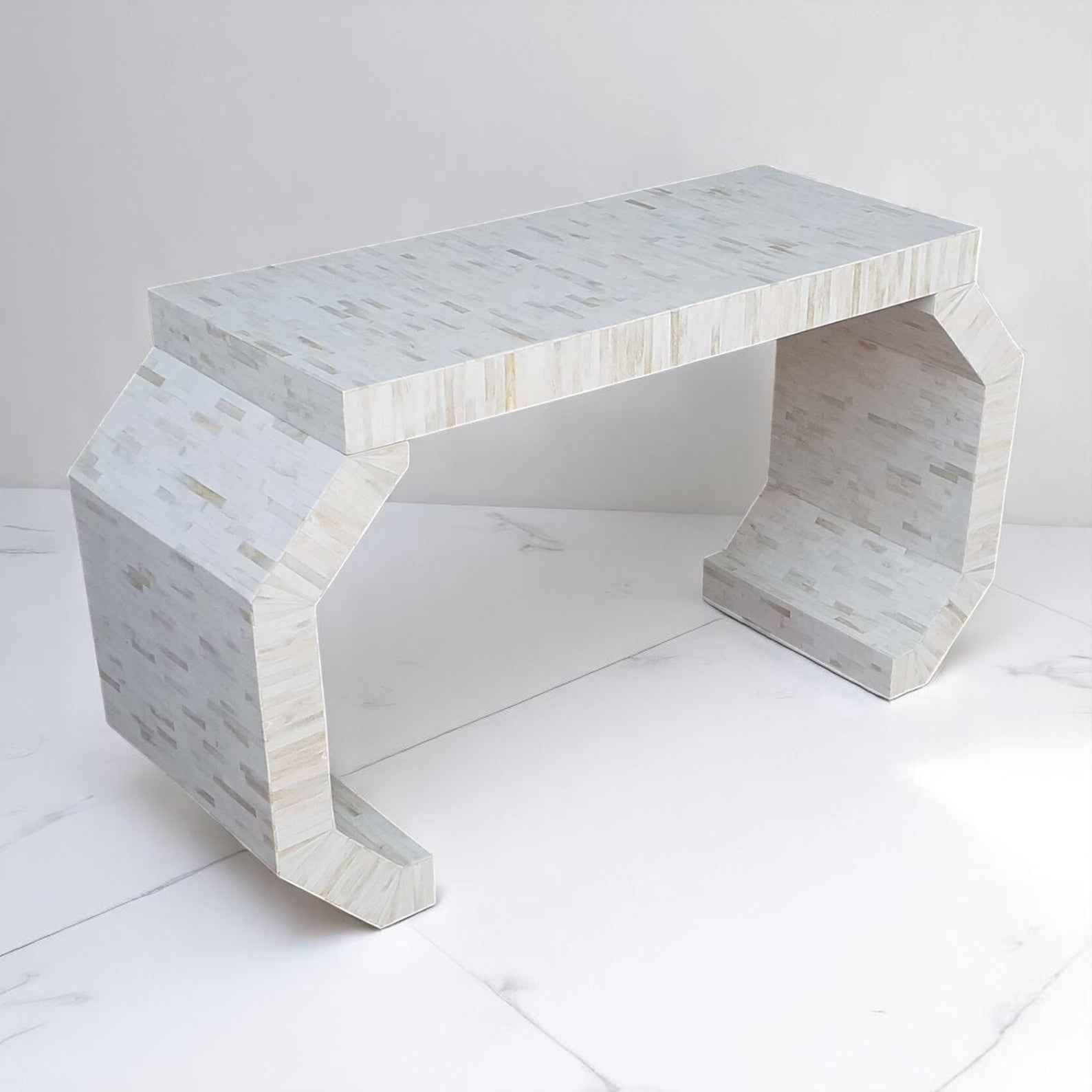 Handmade Bone Inlay Console Table - Camel Bone & Resin Furniture by Hansa Handicraft