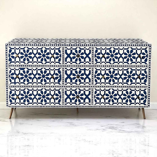 Handmade Bone Inlay Sideboard Cabinet – Camel Bone & Resin Furniture by HANA EXPORTS