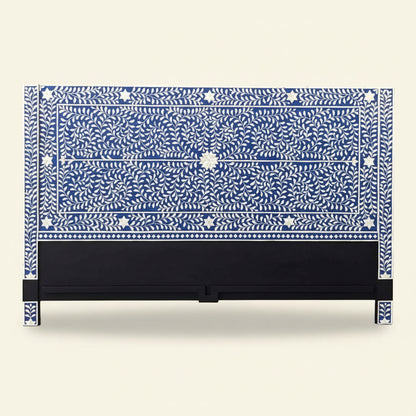 Handmade Bone Inlay Bed Headboard | Custom Wooden Headboard by Hansa Handicraft