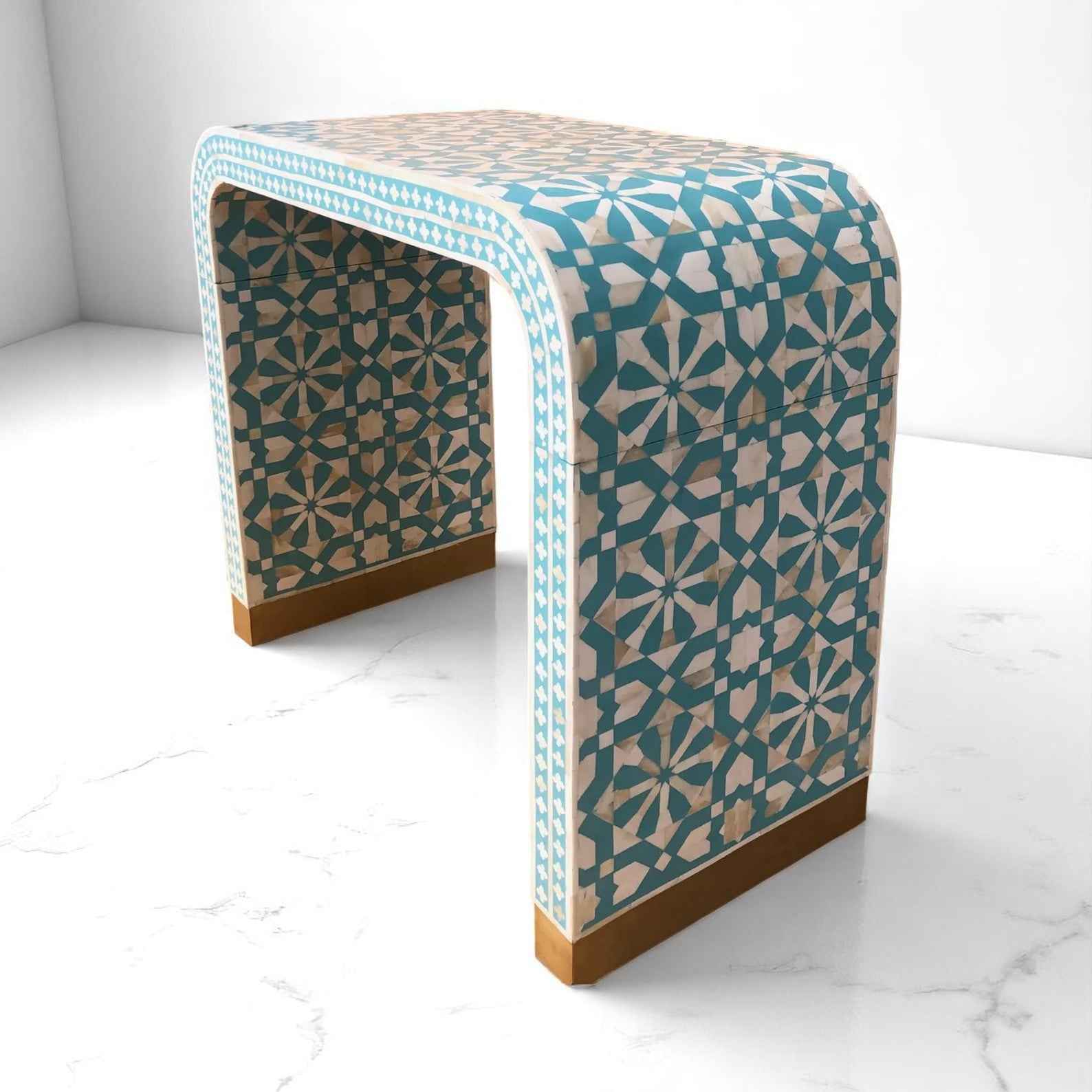 Elegant Handmade Bone Inlay Console Table â Camel Bone, Resin & Wood by HANA EXPORTS