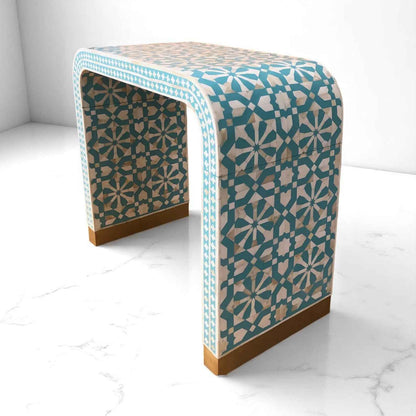 Elegant Handmade Bone Inlay Console Table â Camel Bone, Resin & Wood by HANA EXPORTS