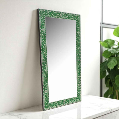 Handmade Bone Inlay Modern Mirror Frame | Wood & Resin Wall DÃ©cor by HANA EXPORTS