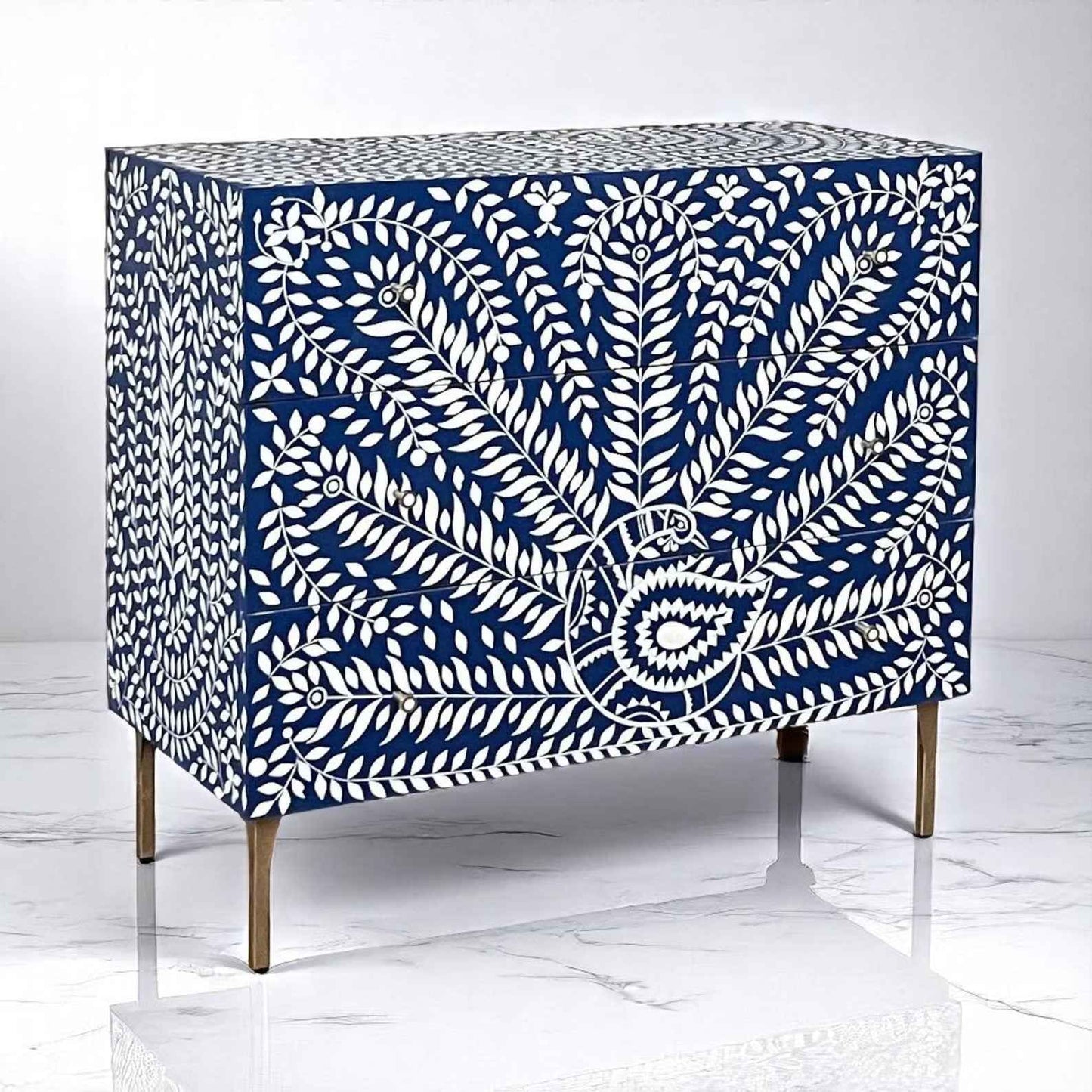 Handmade Bone Inlay Sideboard Cabinet – Modern Storage by HANA EXPORTS | Wood & Resin Inlay