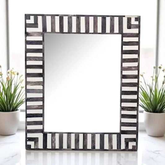 Handmade Bone Inlay Mirror Frame – Camel Bone & Resin Wooden Wall Frame by HANA EXPORTS