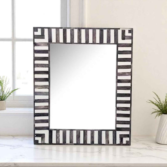 Handmade Bone Inlay Mirror Frame – Camel Bone & Resin Wooden Wall Frame by HANA EXPORTS