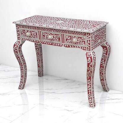 Handmade Bone Inlay Console Table - Camel Bone & Resin Console by HANA EXPORTS