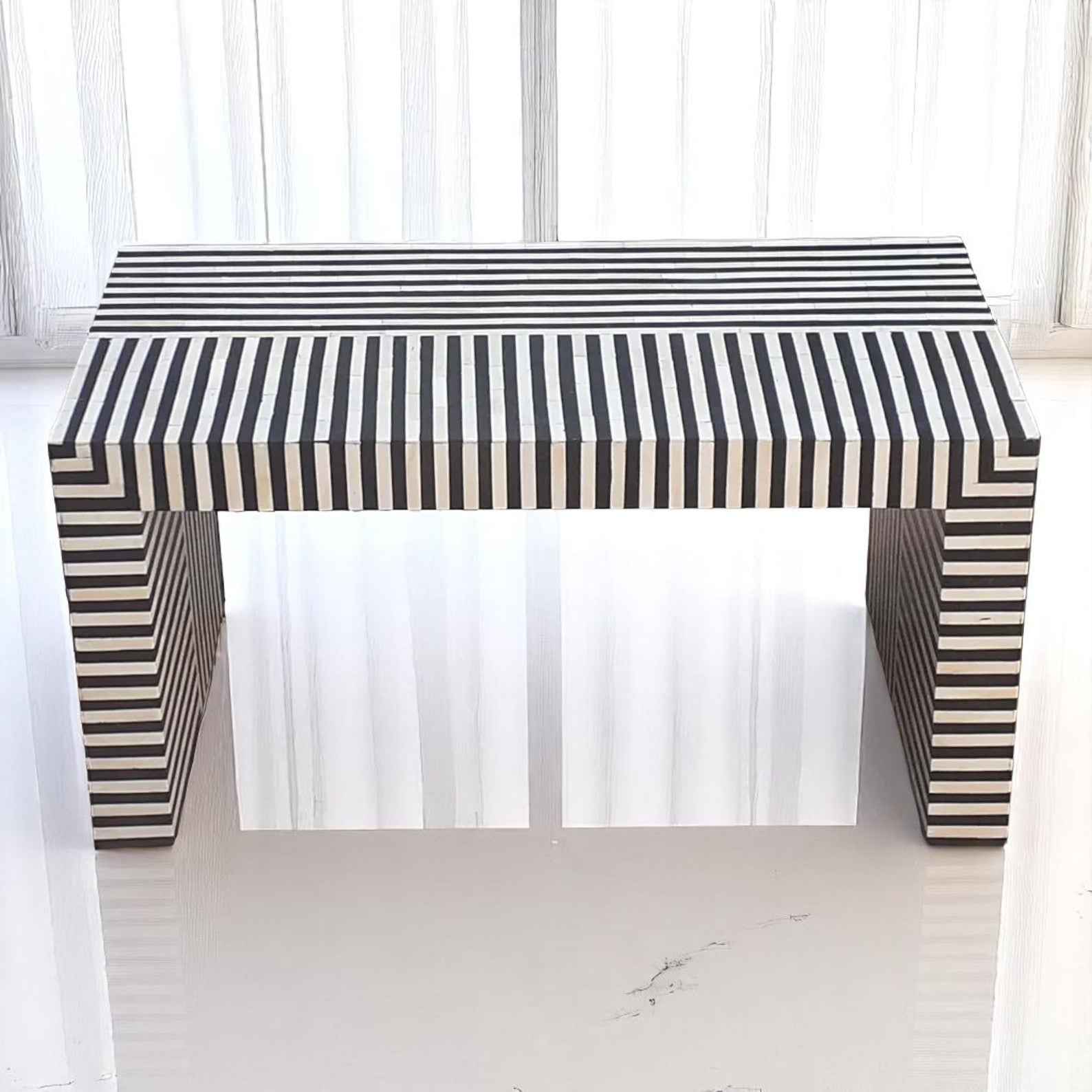 Handmade Bone Inlay Coffee Table - Camel Bone & Resin Design by HANA EXPORTS