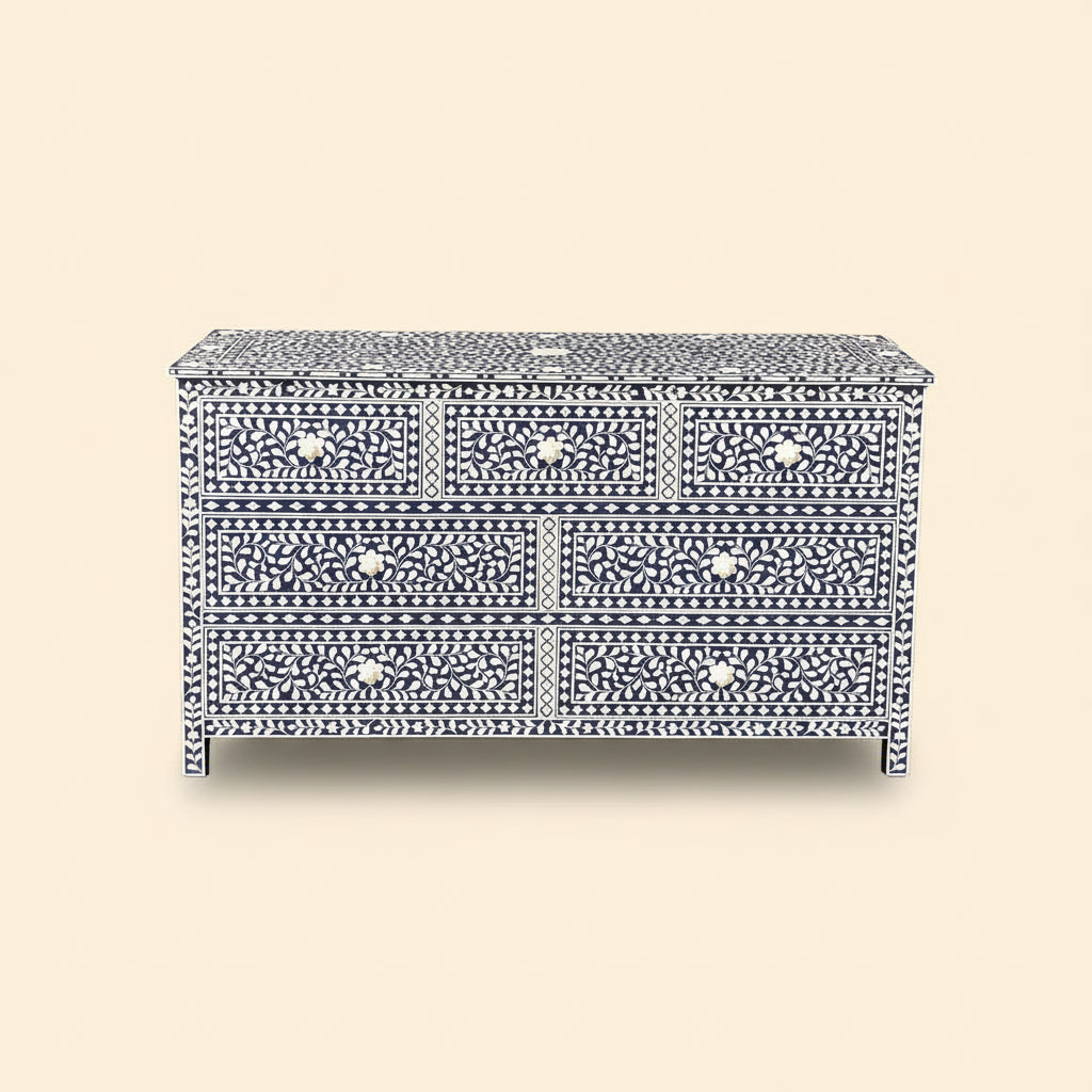 Handmade Bone Inlay Sideboard Cabinet - Camel Bone & Resin Furniture by HANA EXPORTS