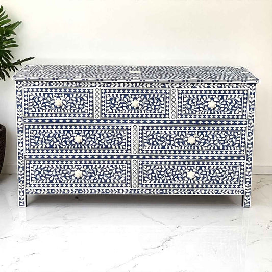Handmade Bone Inlay Sideboard Cabinet – Camel Bone & Resin Furniture by HANA EXPORTS