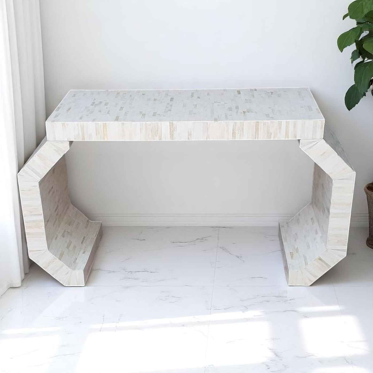Handmade Bone Inlay Console Table – Camel Bone & Resin Furniture by HANA EXPORTS