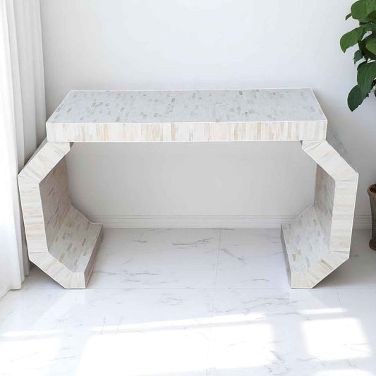 Handmade Bone Inlay Console Table – Camel Bone & Resin Furniture by HANA EXPORTS