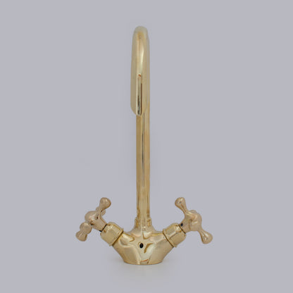 Unlacquered Brass Bathroom Sink Faucet, Single Hole Brass Vanity Faucet – HANSA HANDICRAFT