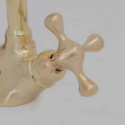 Unlacquered Brass Bathroom Sink Faucet, Single Hole Brass Vanity Faucet – HANSA HANDICRAFT