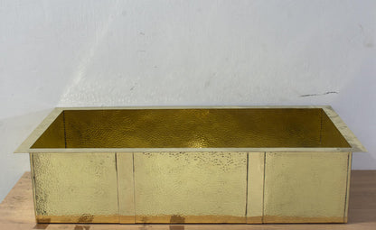 Opulent 40" Hammered Brass Farmhouse Sink | Luxury Unlacquered Solid Brass Kitchen Basin | Custom Undermount Single Bowl – HANSA HANDICRAFT