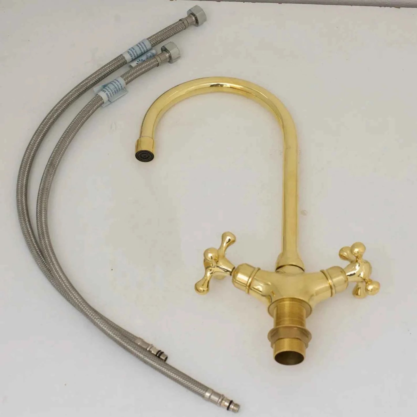 Unlacquered Brass Vanity Sink Faucet, Antique Brass Bathroom Single Hole Faucet – HANSA HANDICRAFT