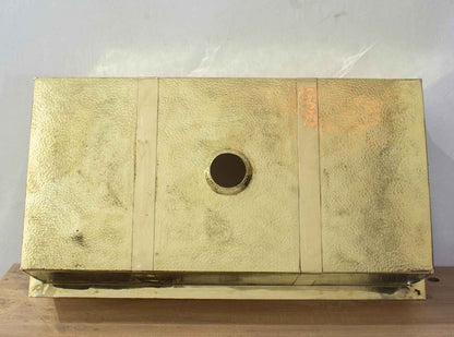 Opulent 40" Hammered Brass Farmhouse Sink | Luxury Unlacquered Solid Brass Kitchen Basin | Custom Undermount Single Bowl – HANSA HANDICRAFT
