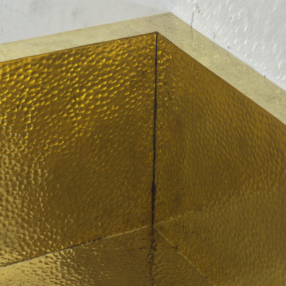 Opulent 40" Hammered Brass Farmhouse Sink | Luxury Unlacquered Solid Brass Kitchen Basin | Custom Undermount Single Bowl – HANSA HANDICRAFT