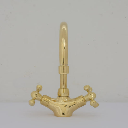 Unlacquered Brass Bathroom Faucet | Short Single Hole Vanity Sink Tap – HANSA HANDICRAFT