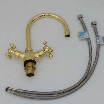 Unlacquered Brass Bathroom Faucet | Short Single Hole Vanity Sink Tap – HANSA HANDICRAFT