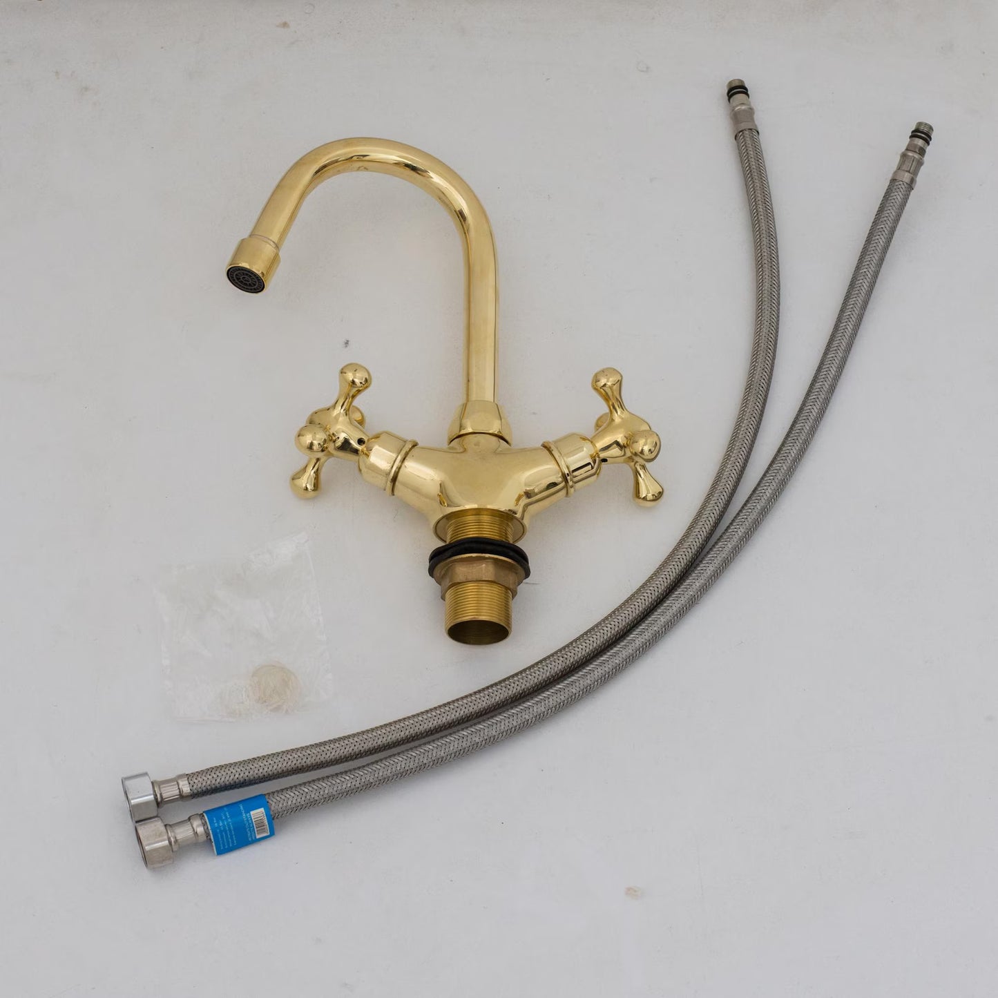 Unlacquered Brass Mixer Faucet | Single Hole Lever Handle Tap | Compact Short Bathroom Faucet – HANSA HANDICRAFT