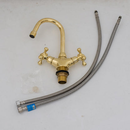 Unlacquered Brass Mixer Faucet | Single Hole Lever Handle Tap | Compact Short Bathroom Faucet – HANSA HANDICRAFT