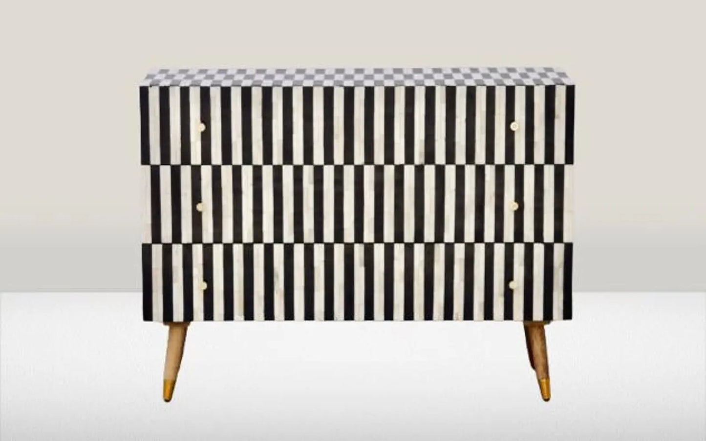 Bone Inlay Moroccan Design | Inlay three-Drawer Dresser| Chest of 3Drawers