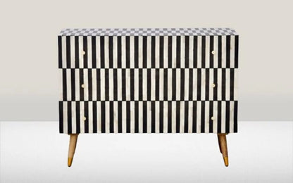 Bone Inlay Moroccan Design | Inlay three-Drawer Dresser| Chest of 3Drawers