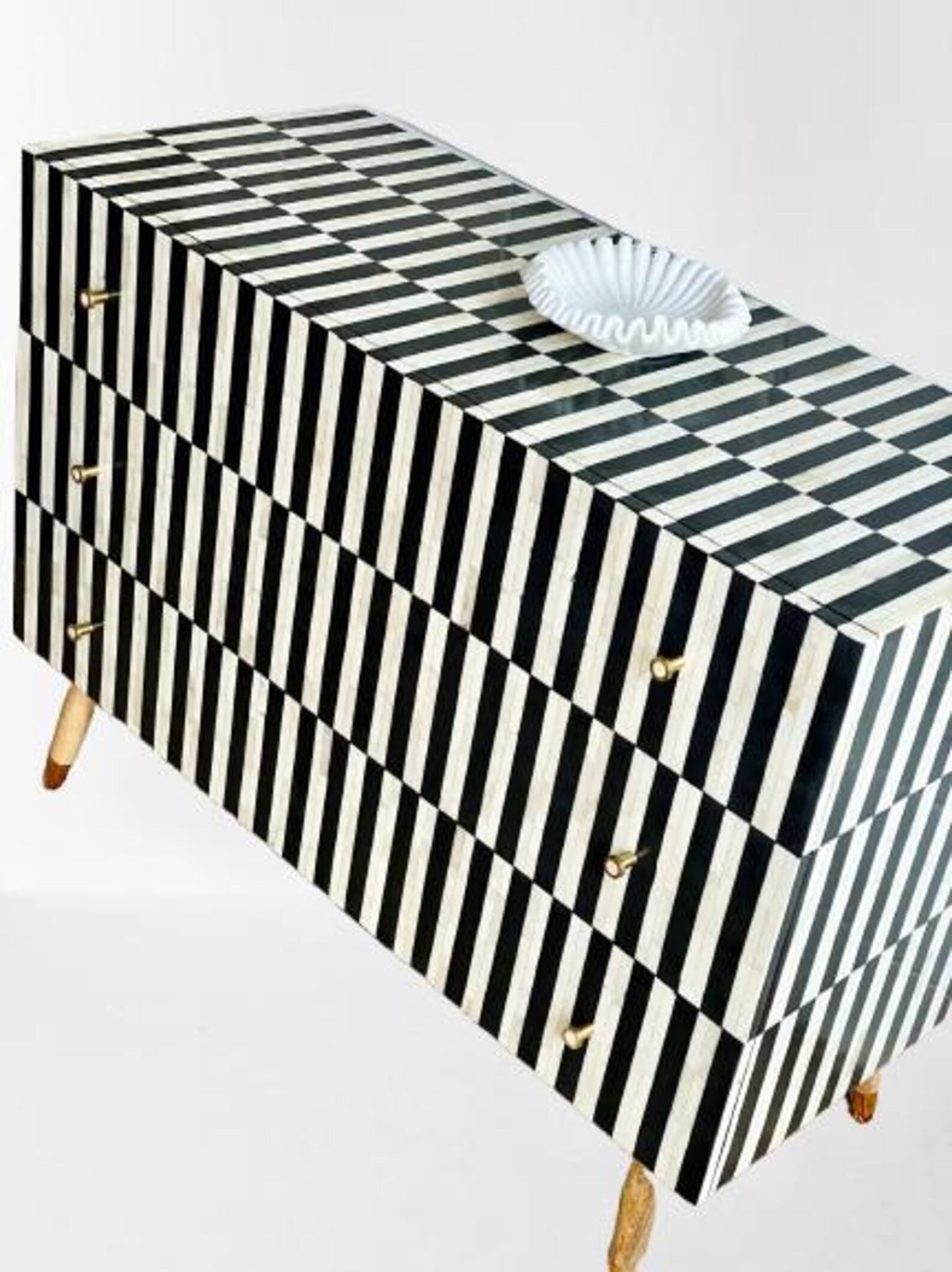 Bone Inlay Moroccan Design | Inlay three-Drawer Dresser| Chest of 3Drawers