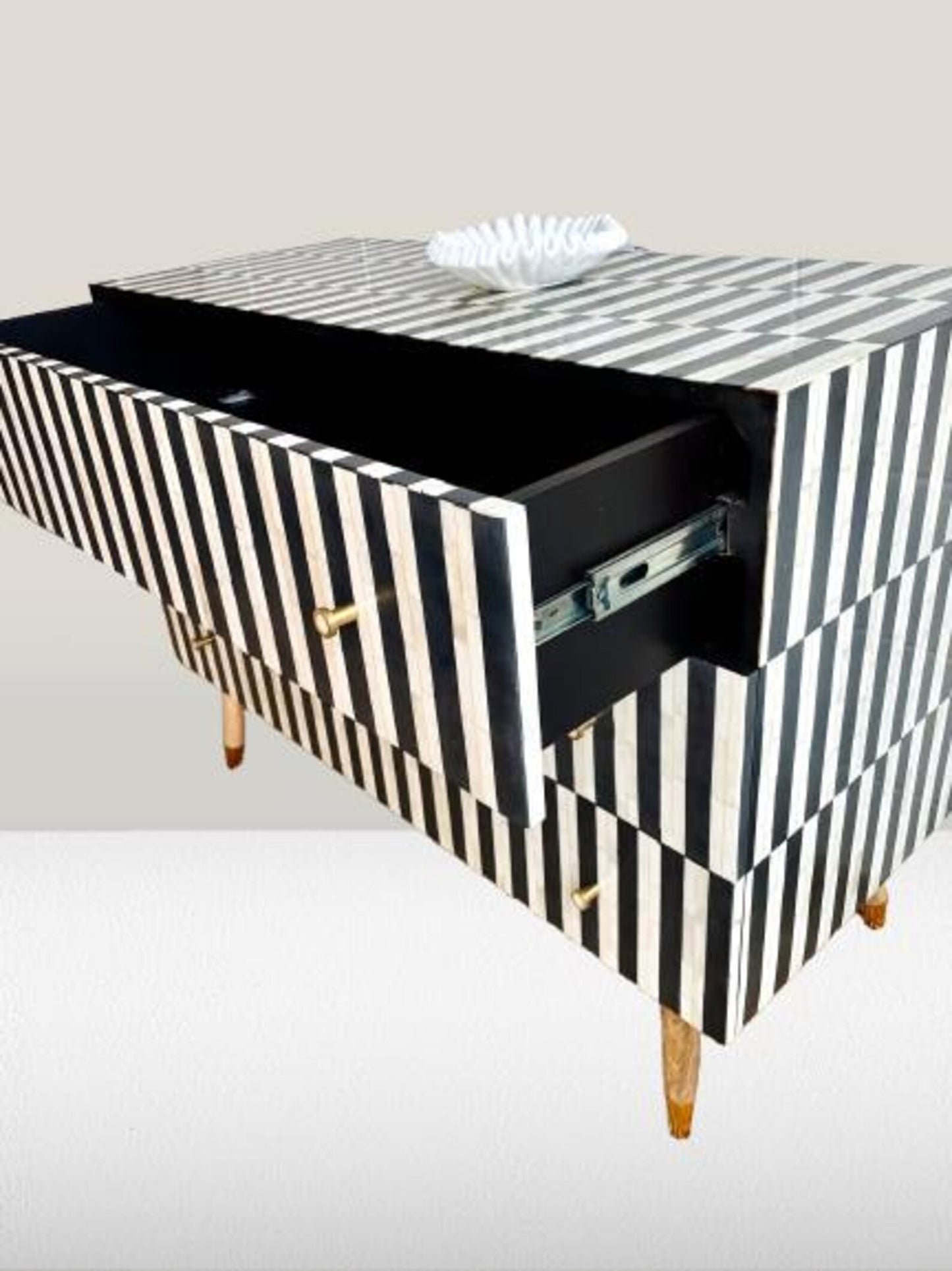 Bone Inlay Moroccan Design | Inlay three-Drawer Dresser| Chest of 3Drawers