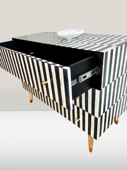 Bone Inlay Moroccan Design | Inlay three-Drawer Dresser| Chest of 3Drawers