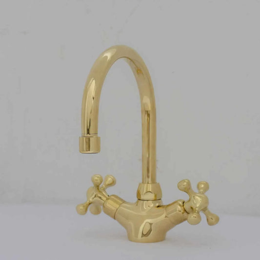 Unlacquered Brass Bathroom Faucet | Short Single Hole Vanity Sink Tap – HANSA HANDICRAFT