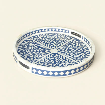 Handmade Bone Inlay Tray | Decorative Wooden Camel Bone Tray by Hansa Handicraft