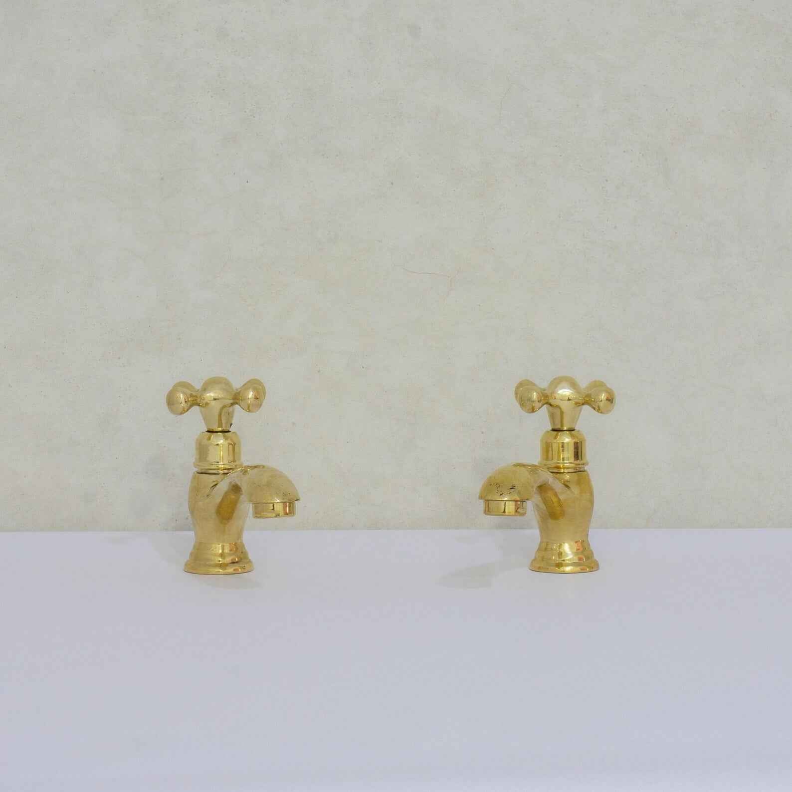 Unlacquered Brass Single Hole Bathroom Faucet, Vintage Simple Cross Tap – HANSA HANDICRAFT