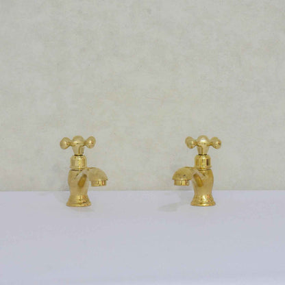 Unlacquered Brass Single Hole Bathroom Faucet, Vintage Simple Cross Tap – HANSA HANDICRAFT