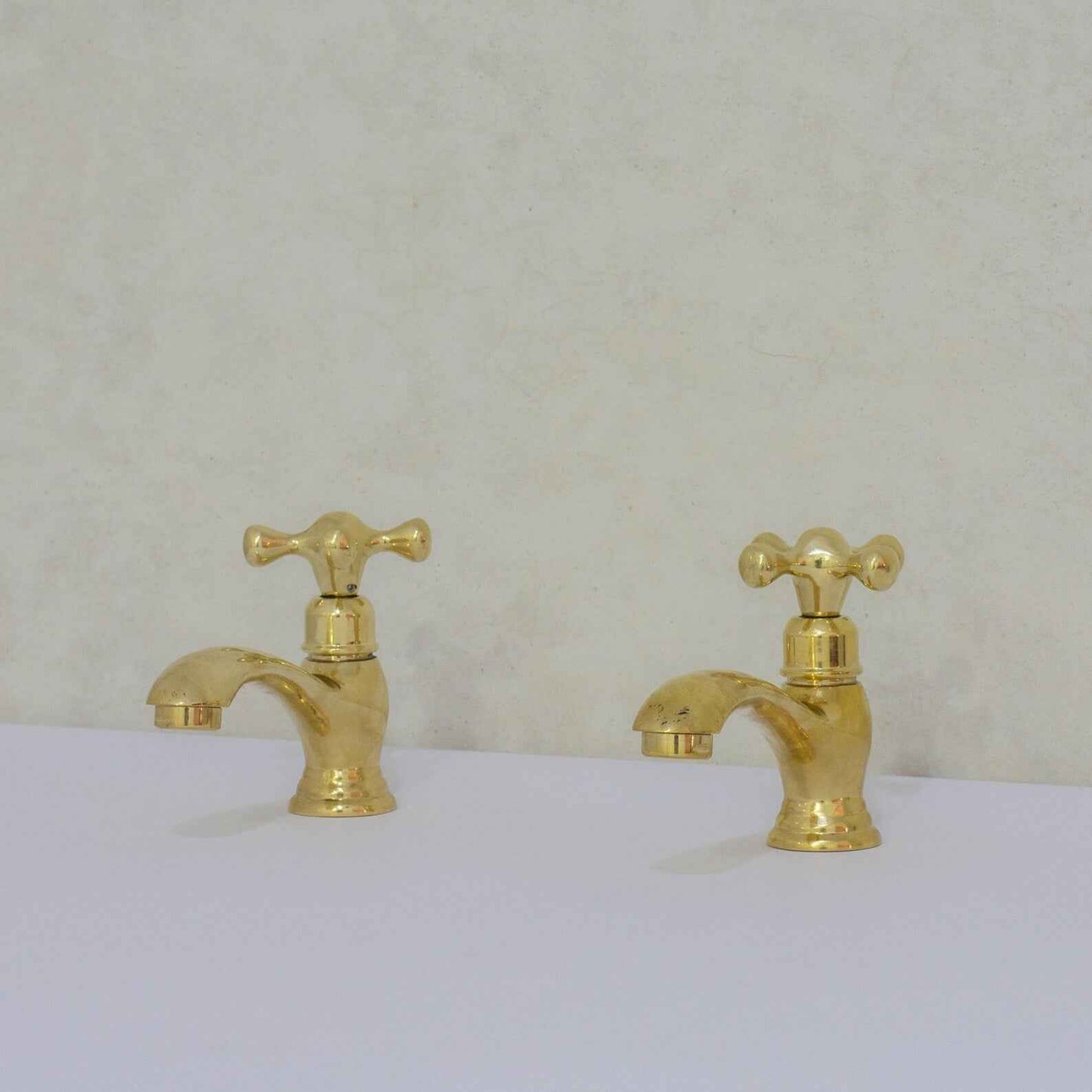 Unlacquered Brass Single Hole Bathroom Faucet, Vintage Simple Cross Tap – HANSA HANDICRAFT